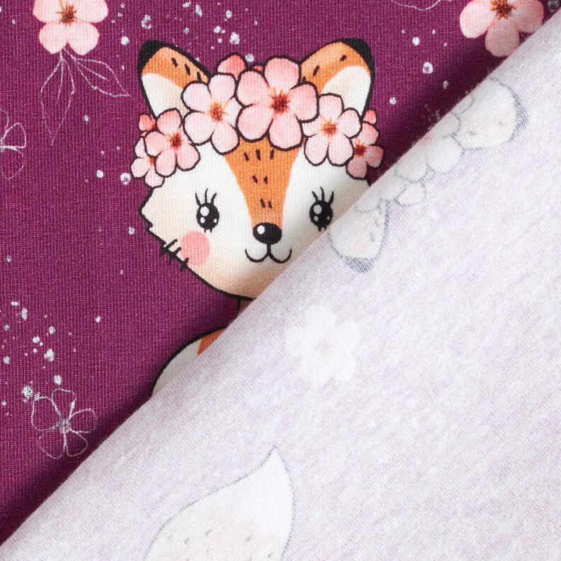 Jersey de algodão Raposa com flores | Glitzerpüppi – uva/laranja-pêssego,  image number 4