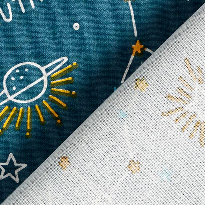Tecido de algodão Cretone Constelações – azul-oceano,  image number 4