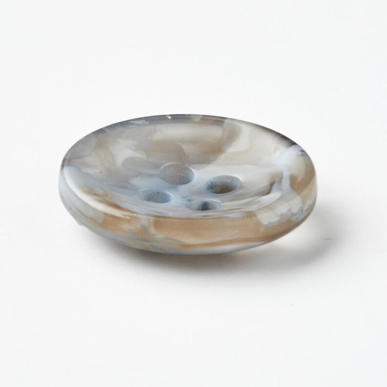 Botão de 4 furos marmoreado [Ø 15 mm] – azul bebé/bege,  image number 2