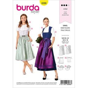 Vestido tradicional da Baviera, Burda 6268 | 34-44, 