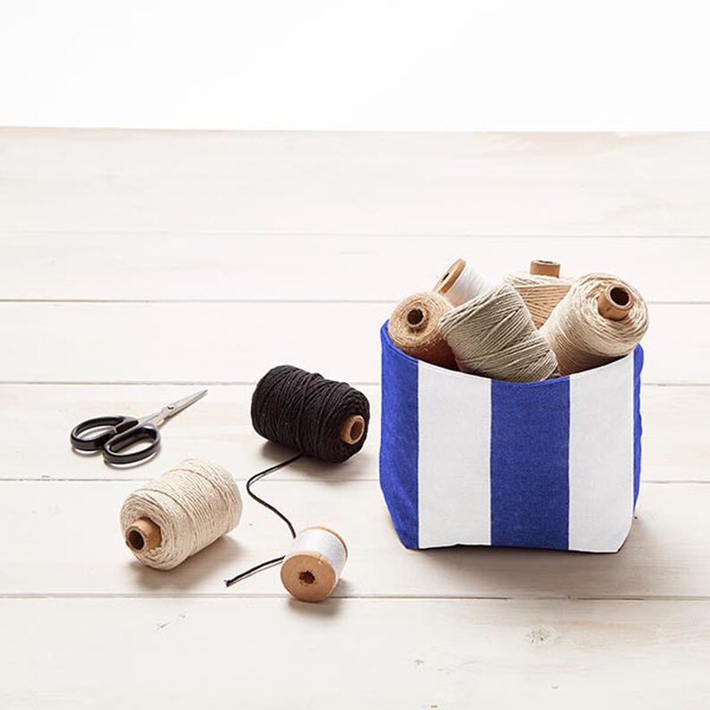 Tecido para decoração Lona Riscas – azul/branco,  image number 9