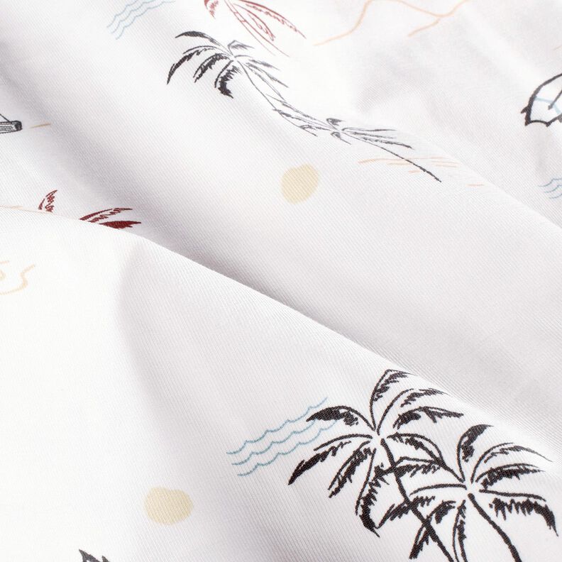 Jersey de algodão Praia tropical – marfim/cor de caramelo,  image number 2