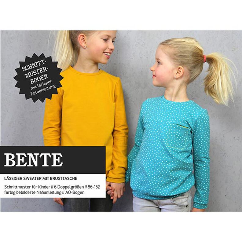 BENTE - Sweater com bolso no peito, para criança, Studio Schnittreif  | 86 - 152,  image number 1