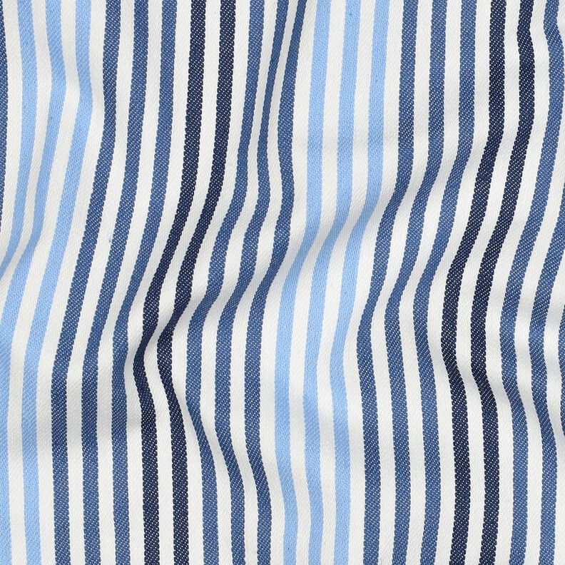 Denim Mistura de algodão riscas | Poppy Fabrics – azul ganga/branco sujo,  image number 2