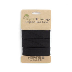 Fita de viés Jersey de algodão orgânico [3 m | 20 mm]  – preto, 