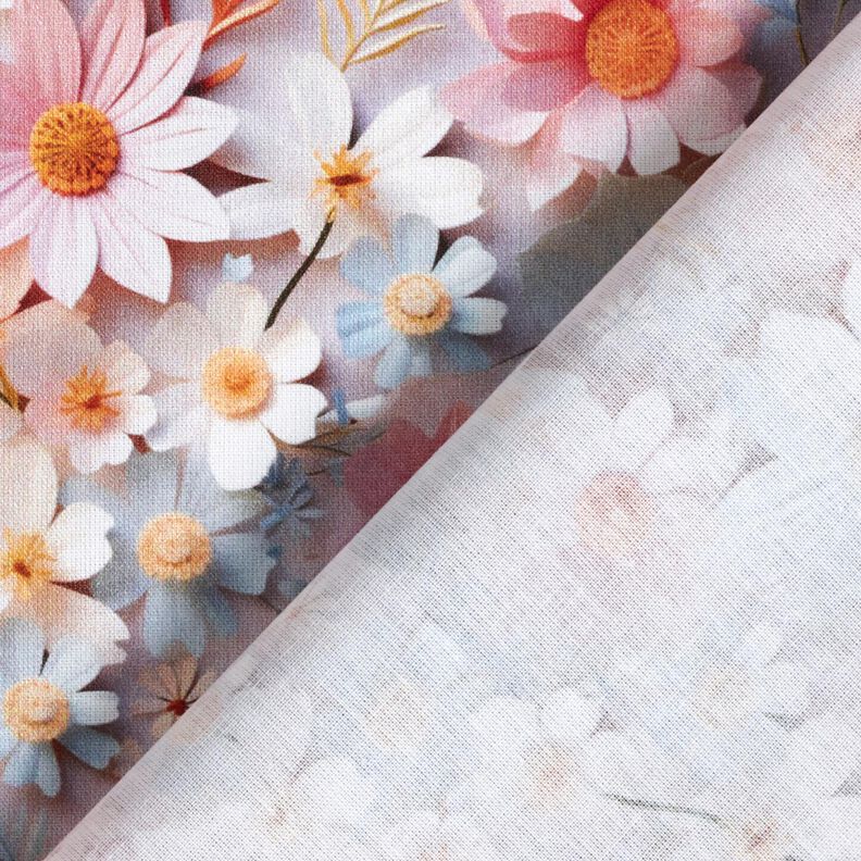 Popelina de algodão Flores de papel Impressão Digital – rosa-velho claro,  image number 4