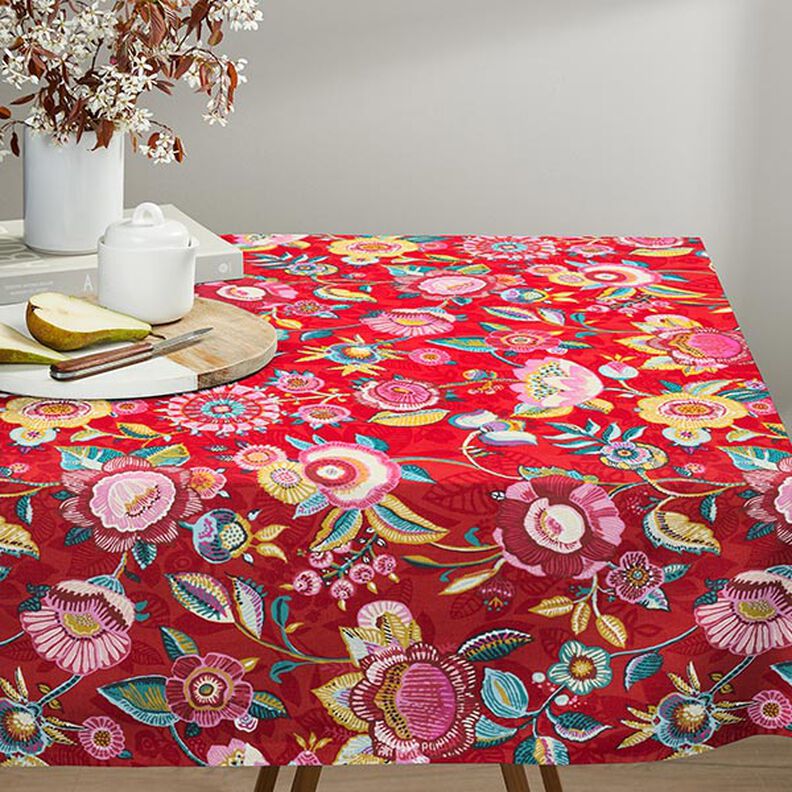 Tecido de algodão Cretone Flores pintalgadas – cor de malagueta,  image number 7