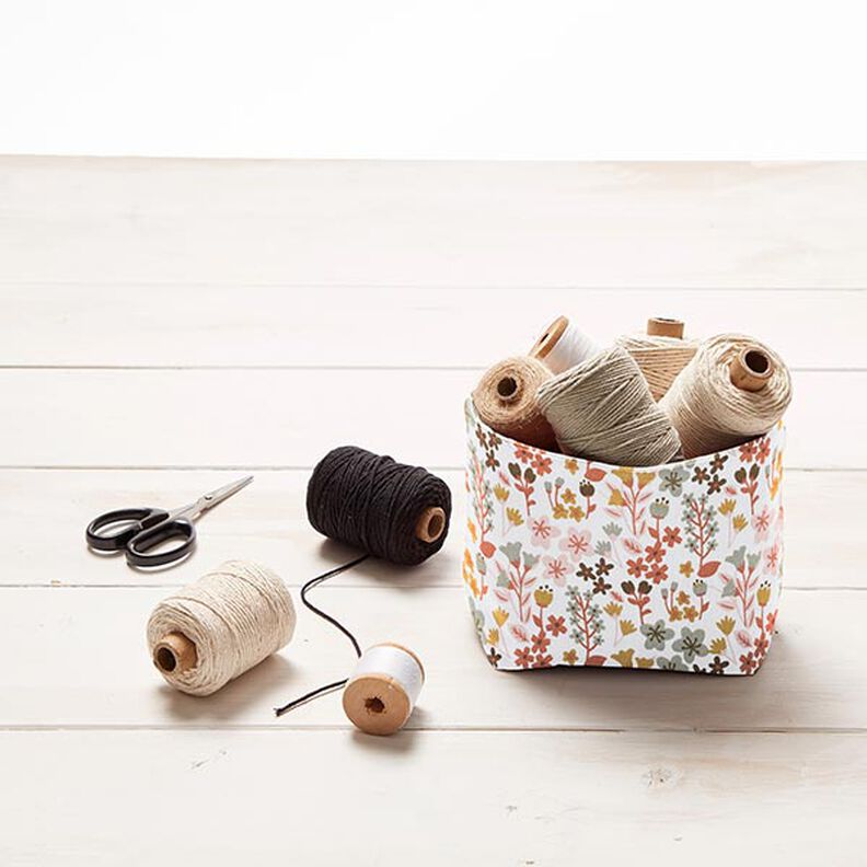 Tecido de algodão Cretone Flores delicadas – laranja/branco,  image number 6