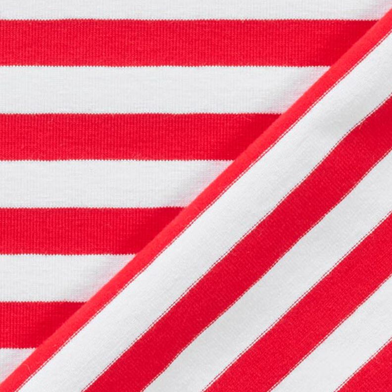 Jersey de algodão Riscas largas – vermelho/branco,  image number 4