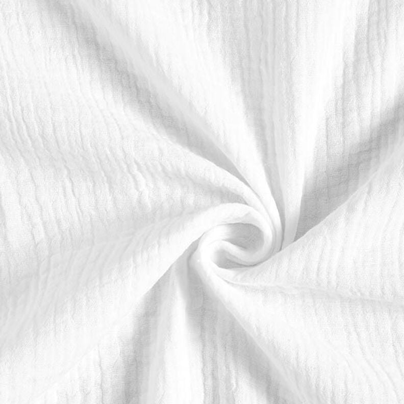 GOTS Musselina/ Tecido plissado duplo | Tula – branco,  image number 1