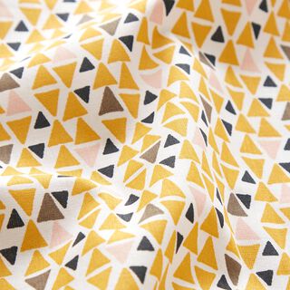 Tecido de algodão Cretone Mini triângulos – rosa-claro/amarelo-caril, 