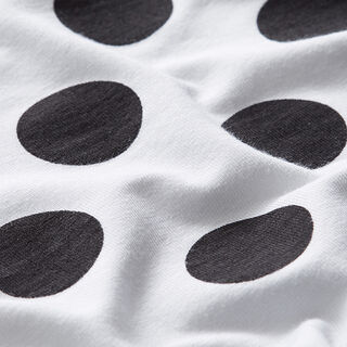 Jersey de algodão Polkadots grandes – branco/preto, 