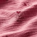 GOTS Musselina/ Tecido plissado duplo Folha coração | Tula – rosa, 