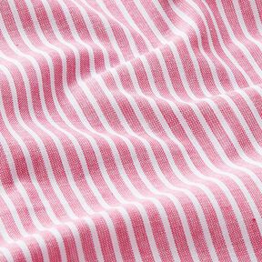 Mistura de algodão e linho Riscas longitudinais – pink/branco, 