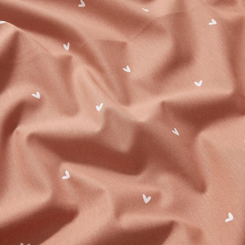 Popelina de algodão Corações delicados – cobre,  image number 2