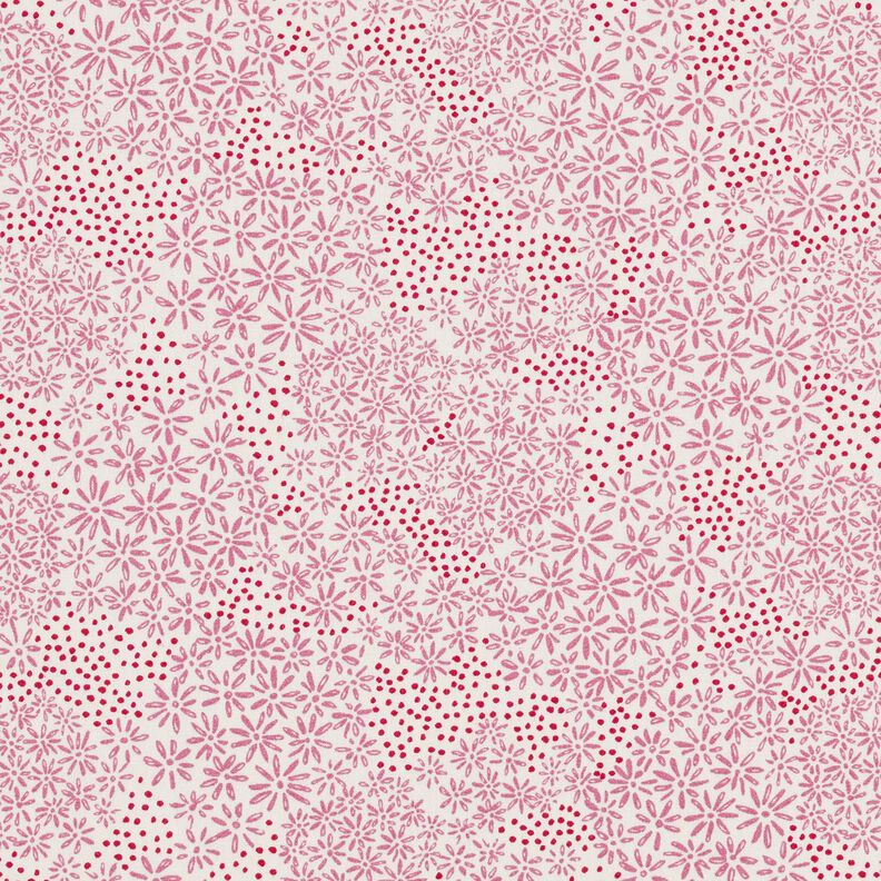 Popelina de algodão Sementes de flores – branco/púrpura média,  image number 1