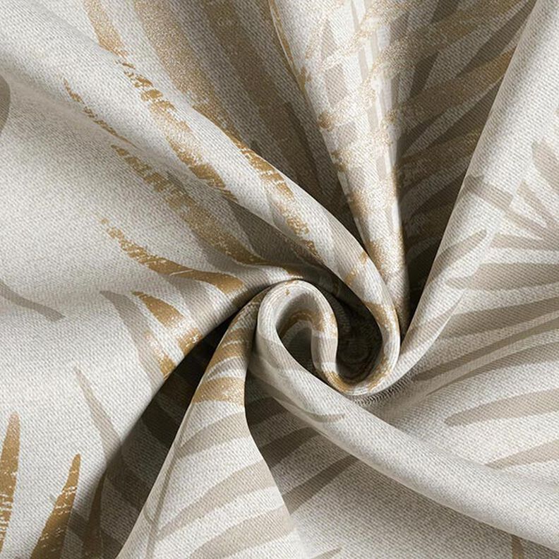 Tecido para efeito de escurecimento Folha de palmeira Metálico – beige/dourado,  image number 3