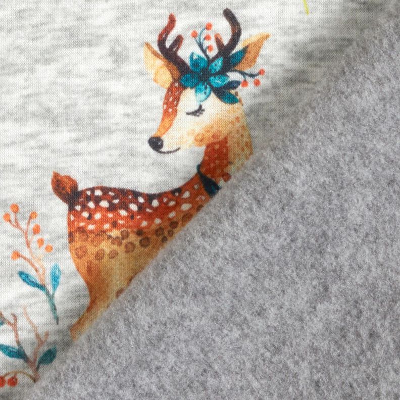 Tecido polar alpino Veado romântico – cinzento-prateado/natural,  image number 4