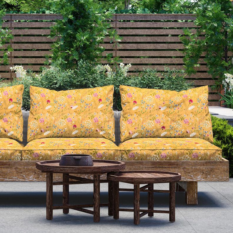 Tecido para exteriores Lona Flores silvestres – amarelo-sol,  image number 7