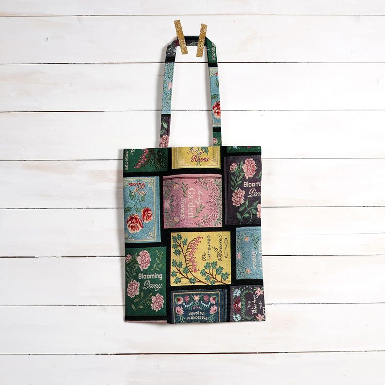 Tecido para decoração Gobelina capa de livro – preto/merlot,  image number 6