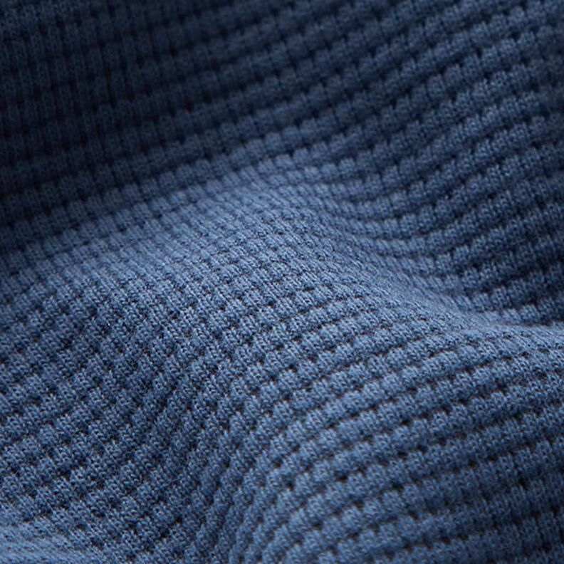 Jersey mini favos de algodão lisa – azul ganga,  image number 3