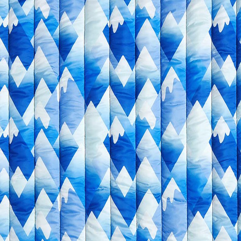 Tecido acolchoado Montanha – azul real/branco,  image number 1