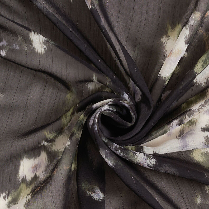 Chiffon Riscas de giz brilhantes Look Batik – preto/branco,  image number 4