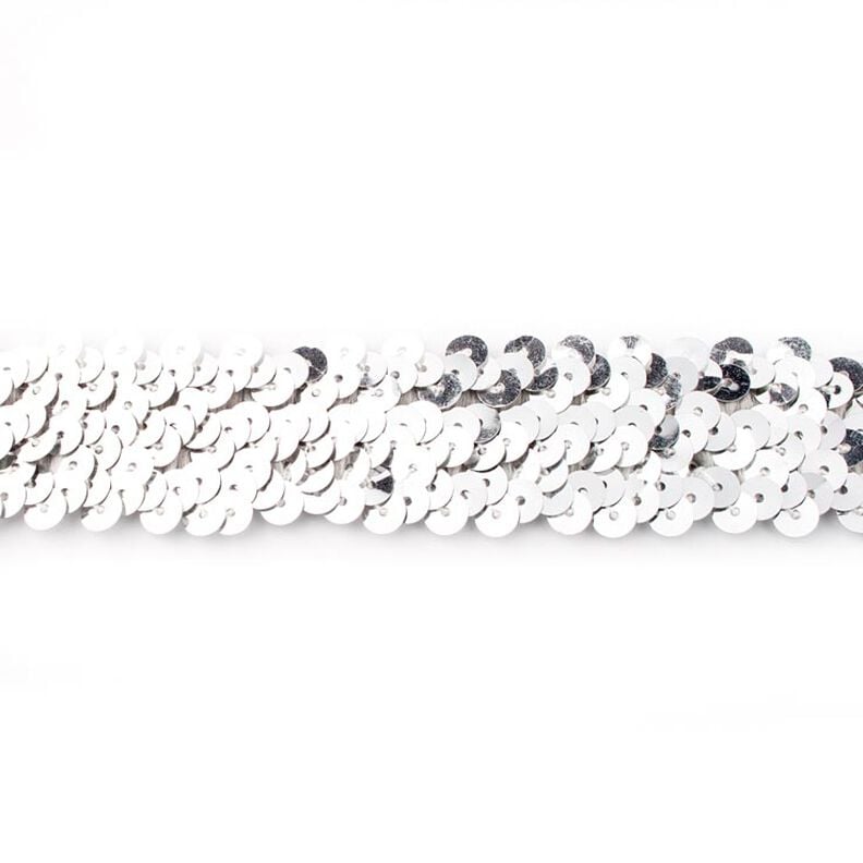 Debrum com lantejoulas elástico [30 mm] – prata metálica,  image number 1