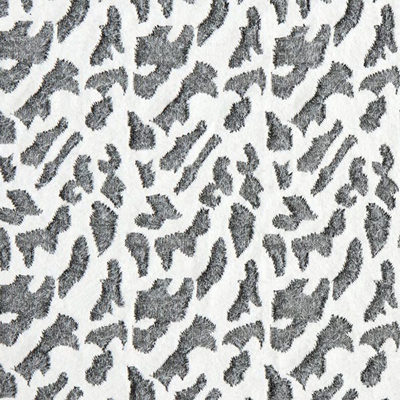 Malha jacquard Padrão leopardo abstrato – branco,  image number 1
