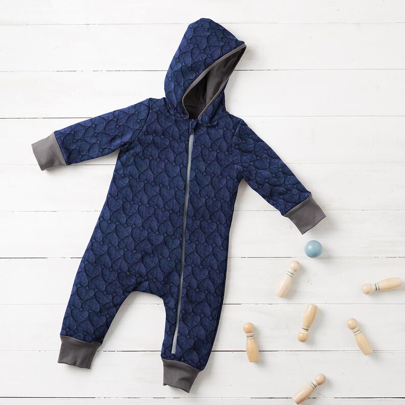 Ganga Tecido acolchoado Corações – azul-noite,  image number 5