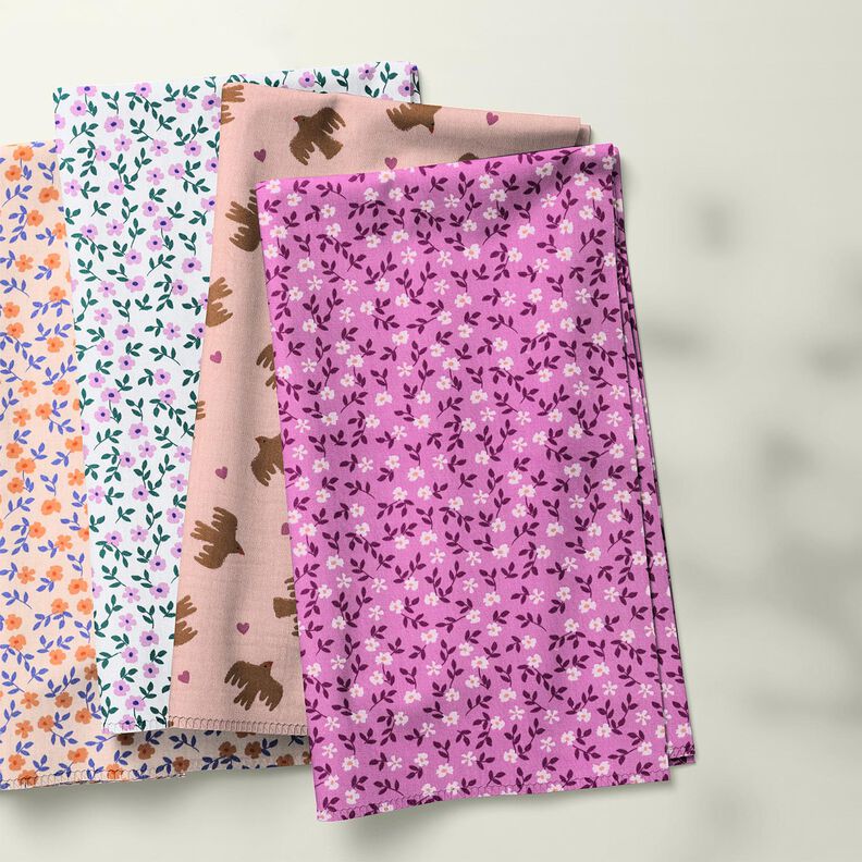 GOTS Popelina de algodão Flores espalhadas | Poppy Fabrics – natural/laranja-pêssego,  image number 6