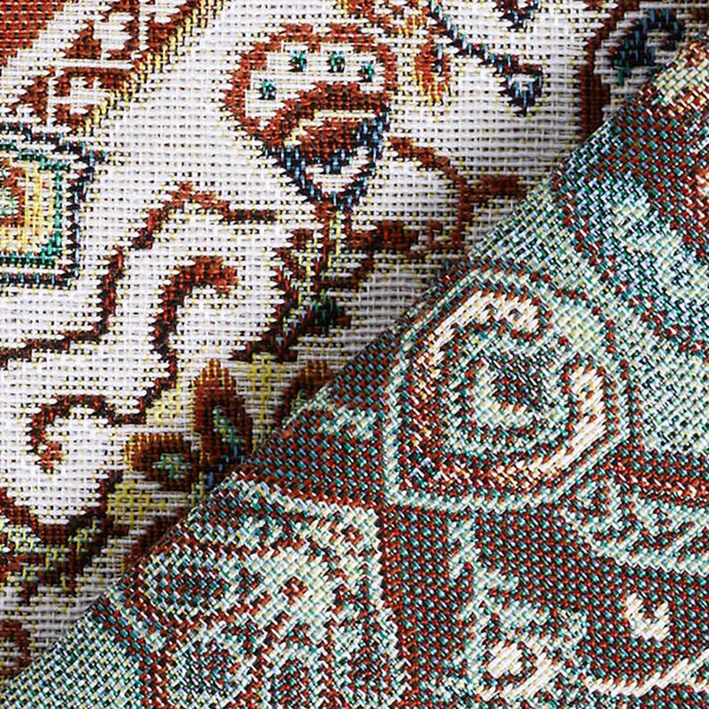 Tecido para decoração Gobelina Mandala oriental – carmin/marfim,  image number 4
