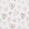 Jersey de algodão Corações de aguarela Impressão Digital – marfim/cinza claro,  thumbnail number 1