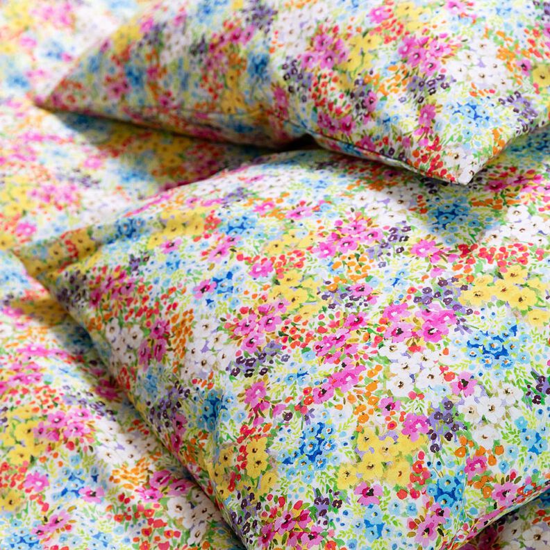 Tecido de algodão Popelina Flores coloridas – lavanda/azul,  image number 8