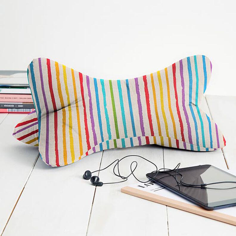 Tecido para decoração Meio linho Panamá Arco-íris Riscas,  image number 6