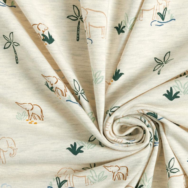 Jersey de algodão Elefantes na estepe | by Poppy – natural,  image number 3
