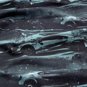 Jersey de algodão Carro de corrida Impressão Digital – preto/cinzento-pérola, 