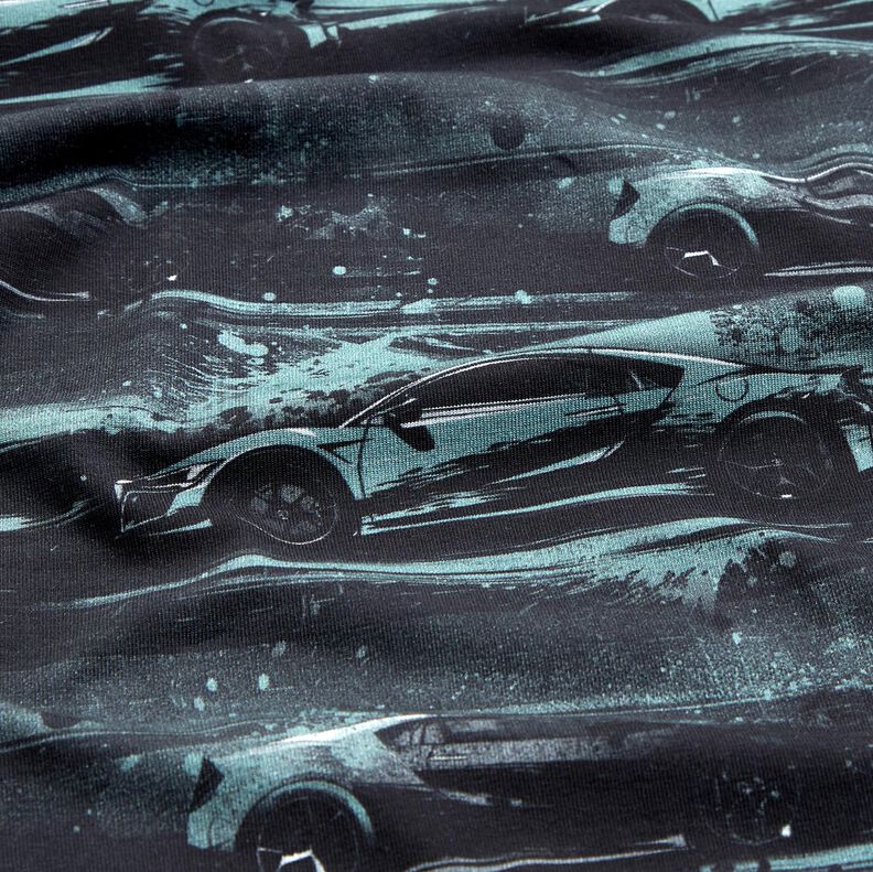 Jersey de algodão Carro de corrida Impressão Digital – preto/cinzento-pérola,  image number 2