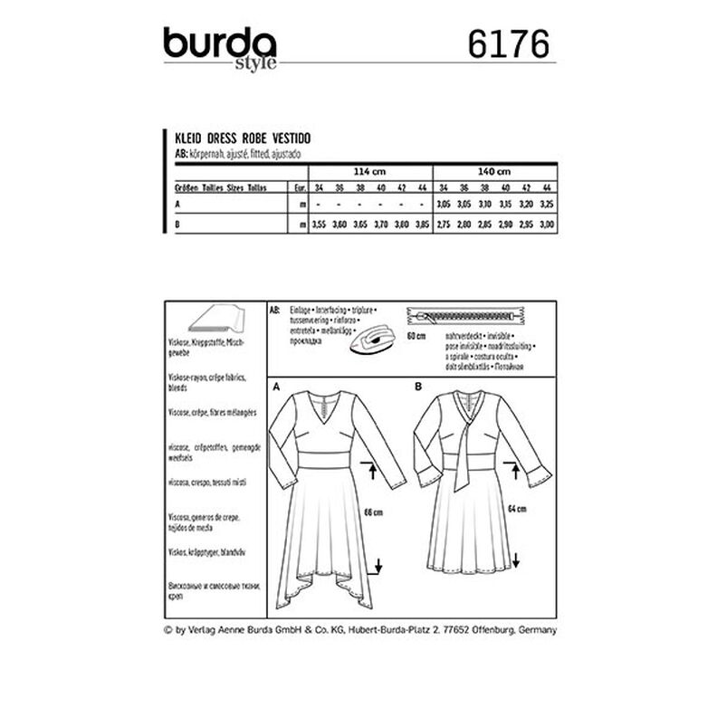 Sukienka, Burda 6176 | 34-44,  image number 9