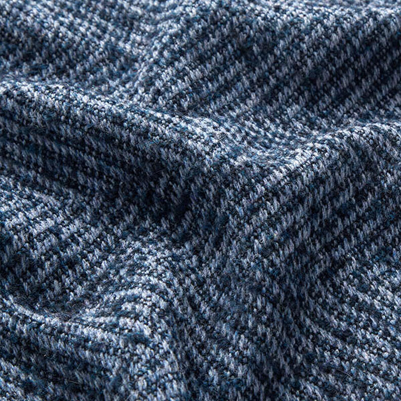 Tecido para sobretudos Mistura de lã Ziguezague – azul-marinho,  image number 2