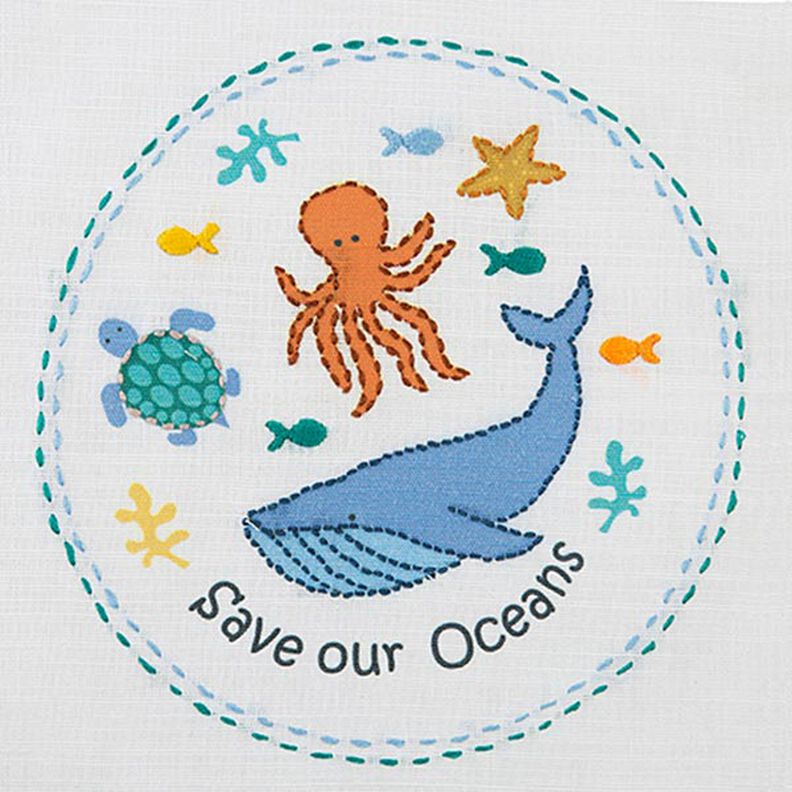 Kit para bordar para principiantes Save our Oceans,  image number 2