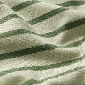 Jersey de algodão Riscas estreitas e largas – verde amarelado/verde-pinheiro, 