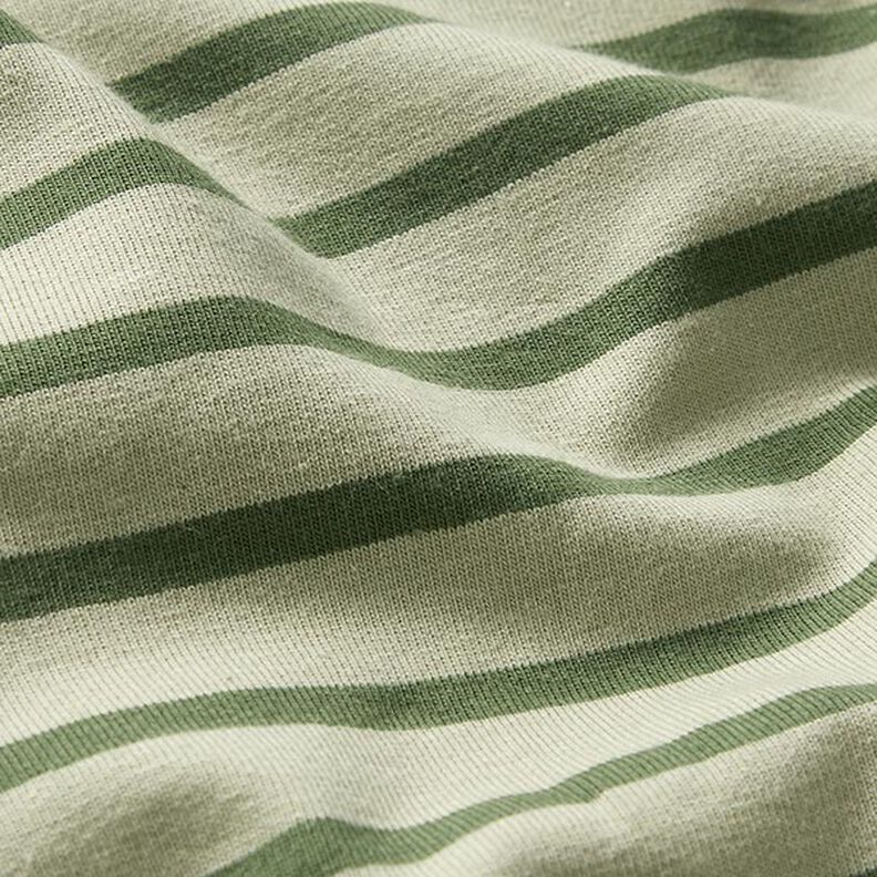 Jersey de algodão Riscas estreitas e largas – verde amarelado/verde-pinheiro,  image number 2