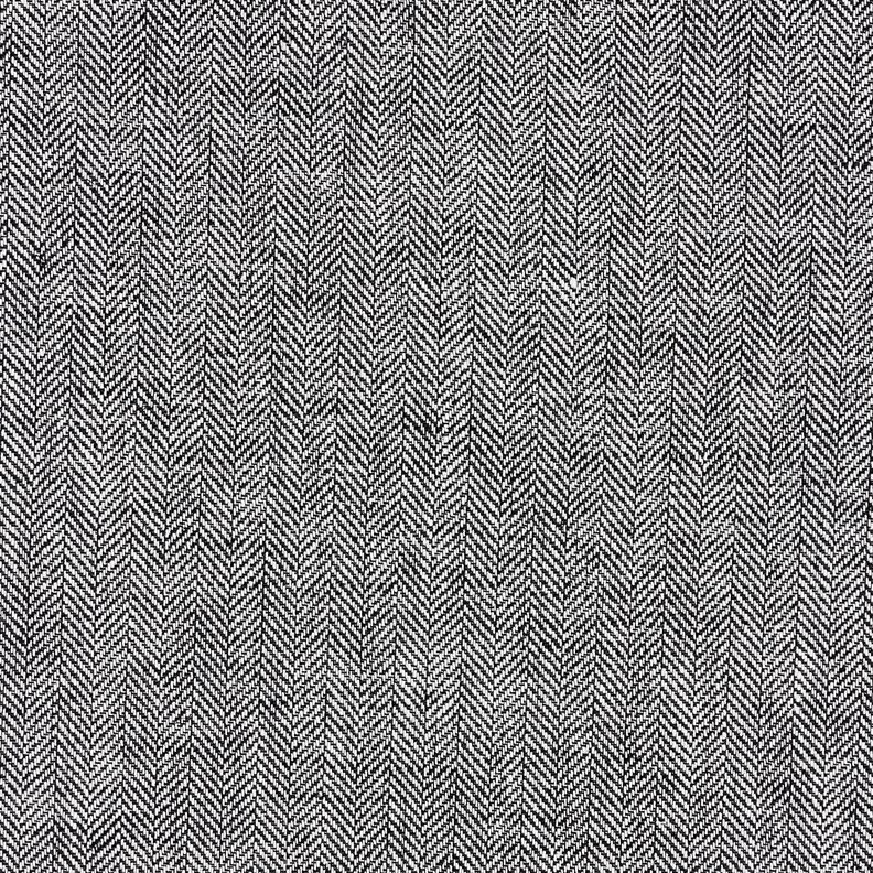 Mistura de linho e algodão Espinha de peixe – preto,  image number 1