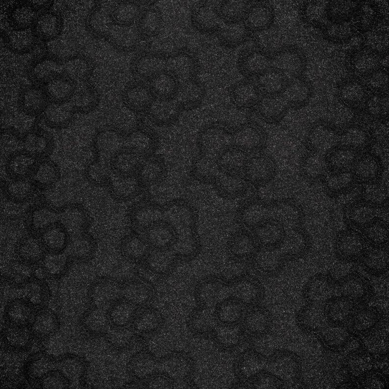 Tecido para sobretudos Flores em relevo – preto,  image number 1