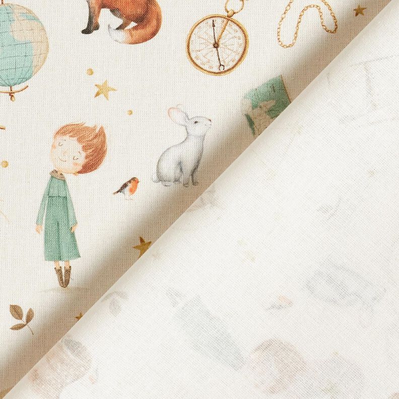 Popelina de algodão Pequeno explorador Impressão Digital – marfim,  image number 4