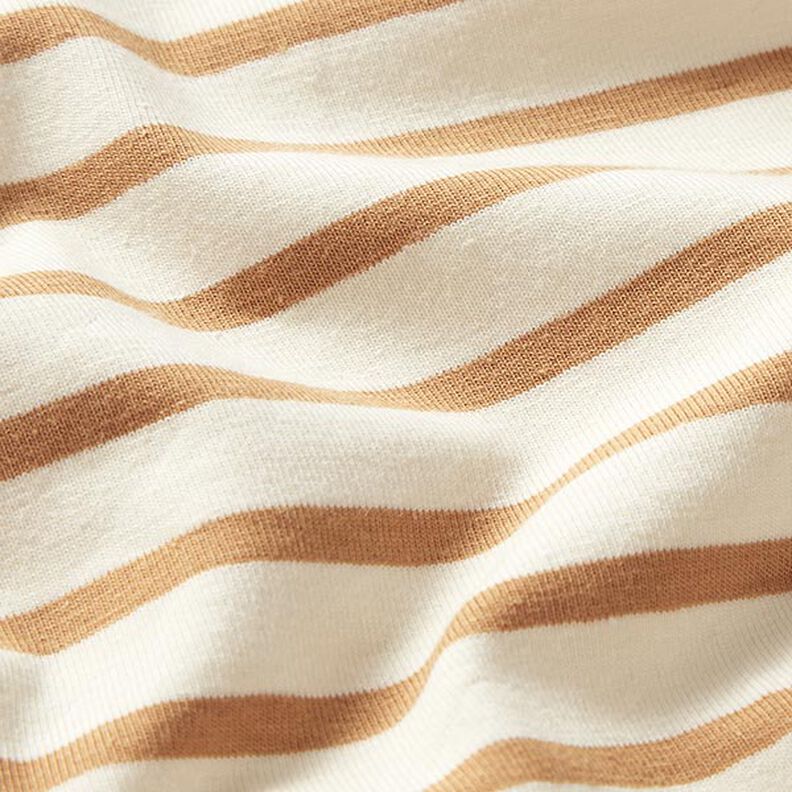 Jersey de algodão Riscas estreitas e largas – creme/canela,  image number 2