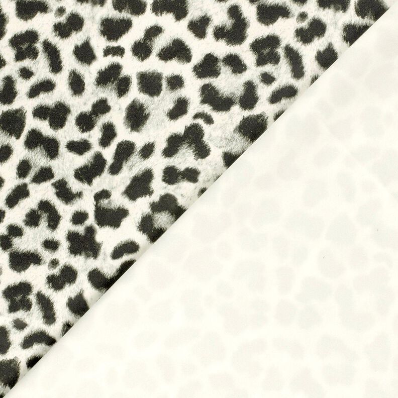 Tecido aveludado elástico Leopardo-das-neves – marfim/preto,  image number 4