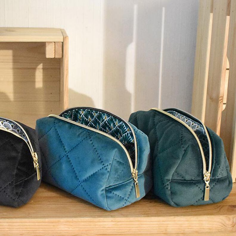 Tecido para estofos Veludo Tecido acolchoado – preto,  image number 6