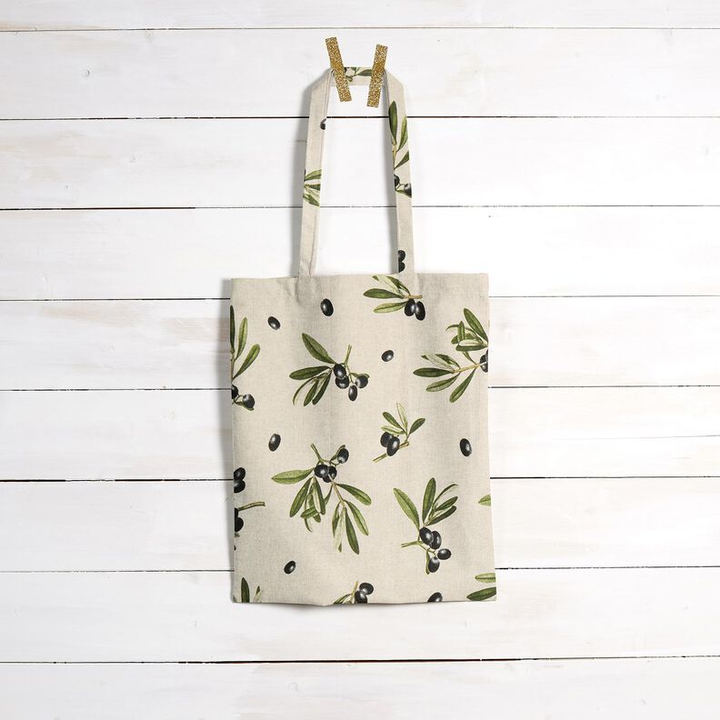 Algodão revestido Ramos de oliveira – natural/verde-pinheiro,  image number 8